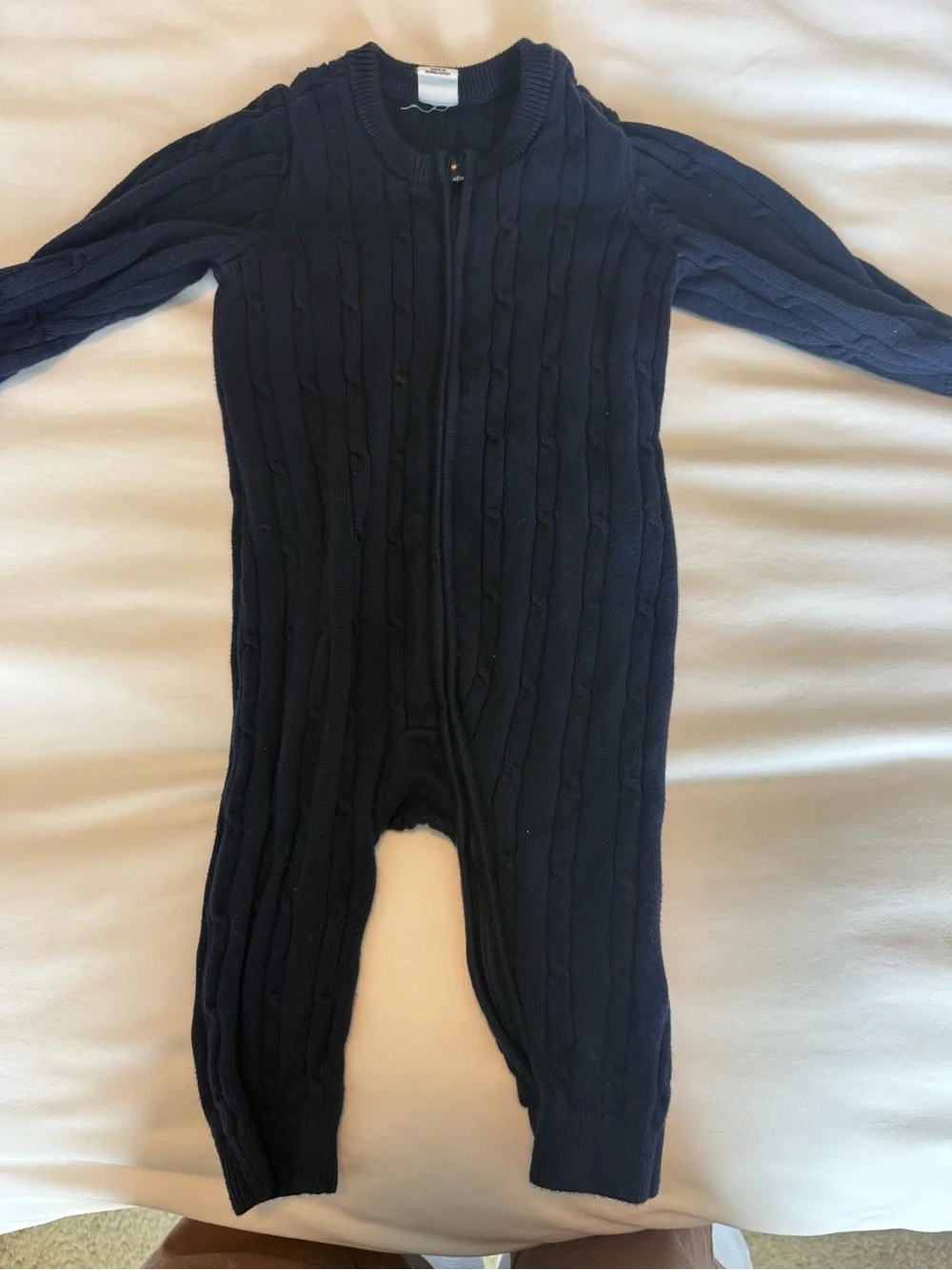 GAP Navy Cable-Knit Zip One-Piece